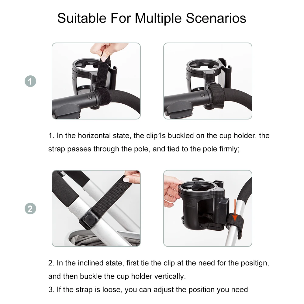 Portavasos para cochecito de bebé con soporte biberón y teléfono - imagen 2