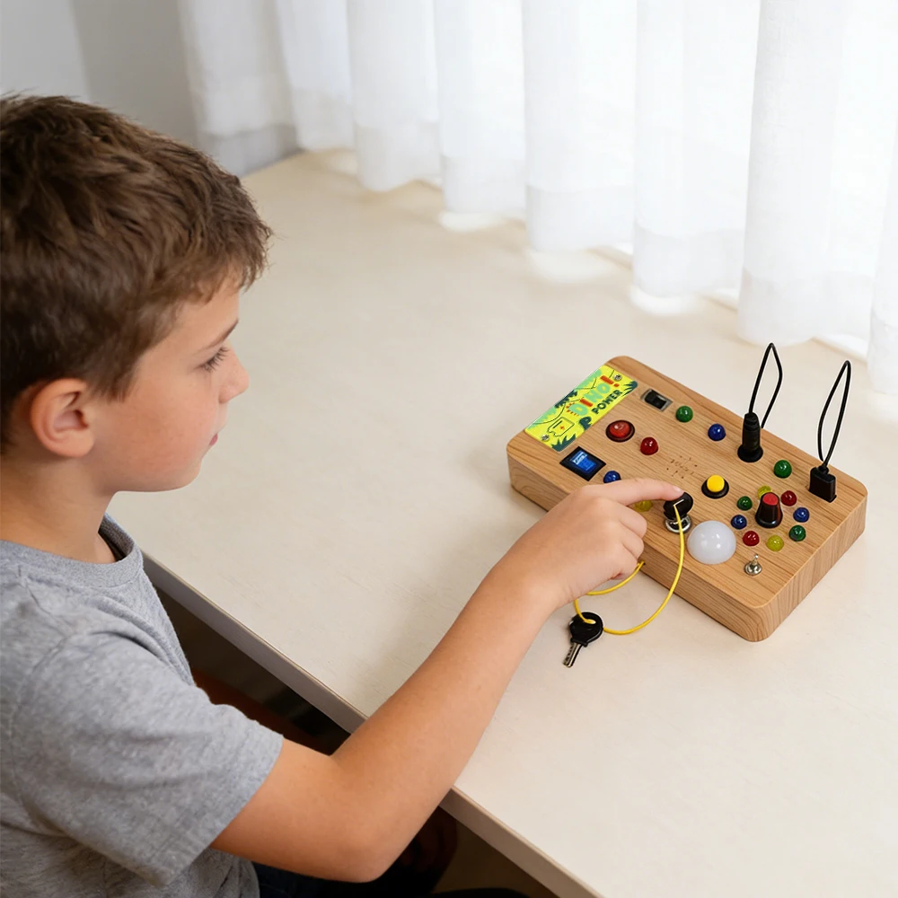 Tablero Montessori con luces – Juguete educativo sensorial - imagen 3