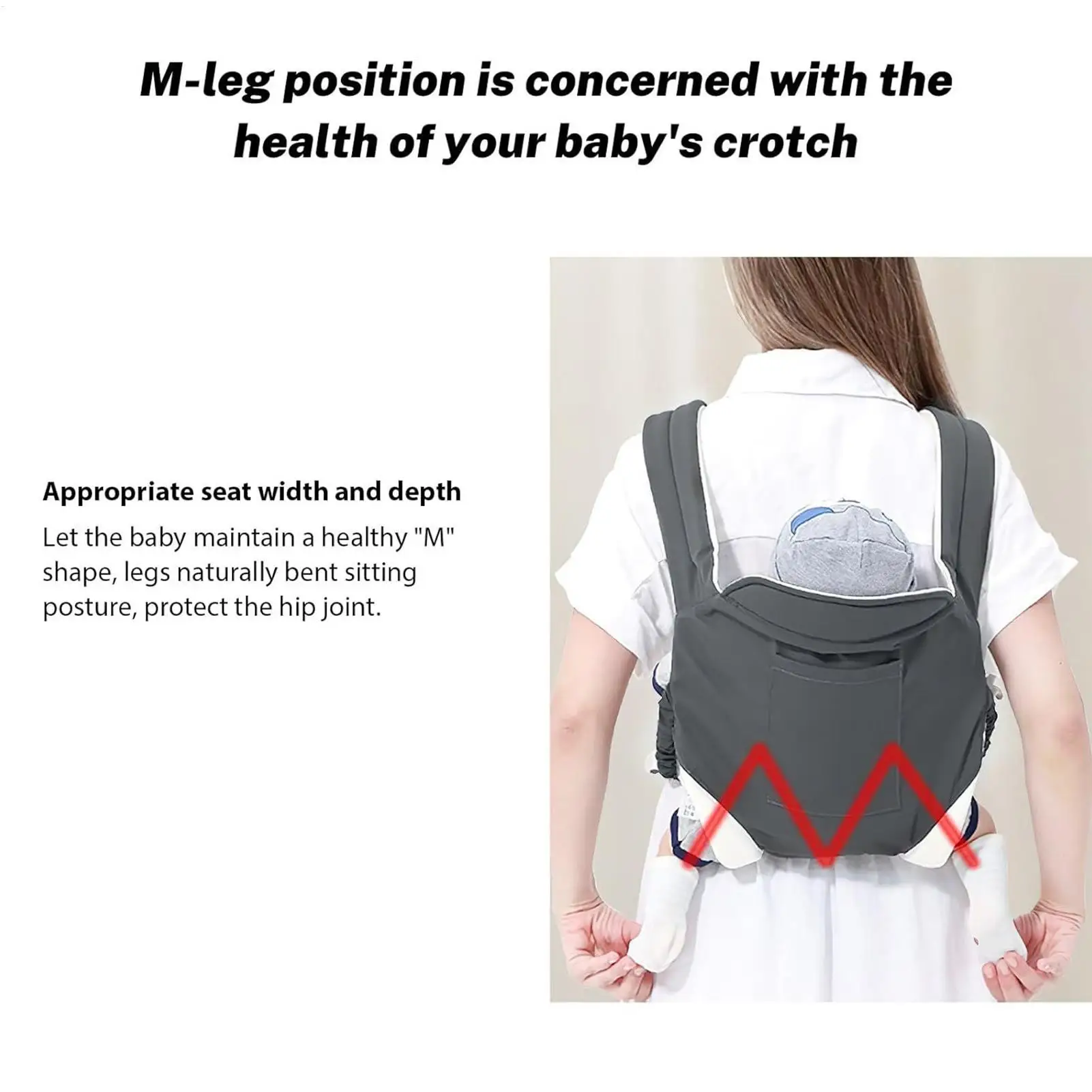Portabebés ergonómico convertible con soporte frontal ajustable - imagen 2