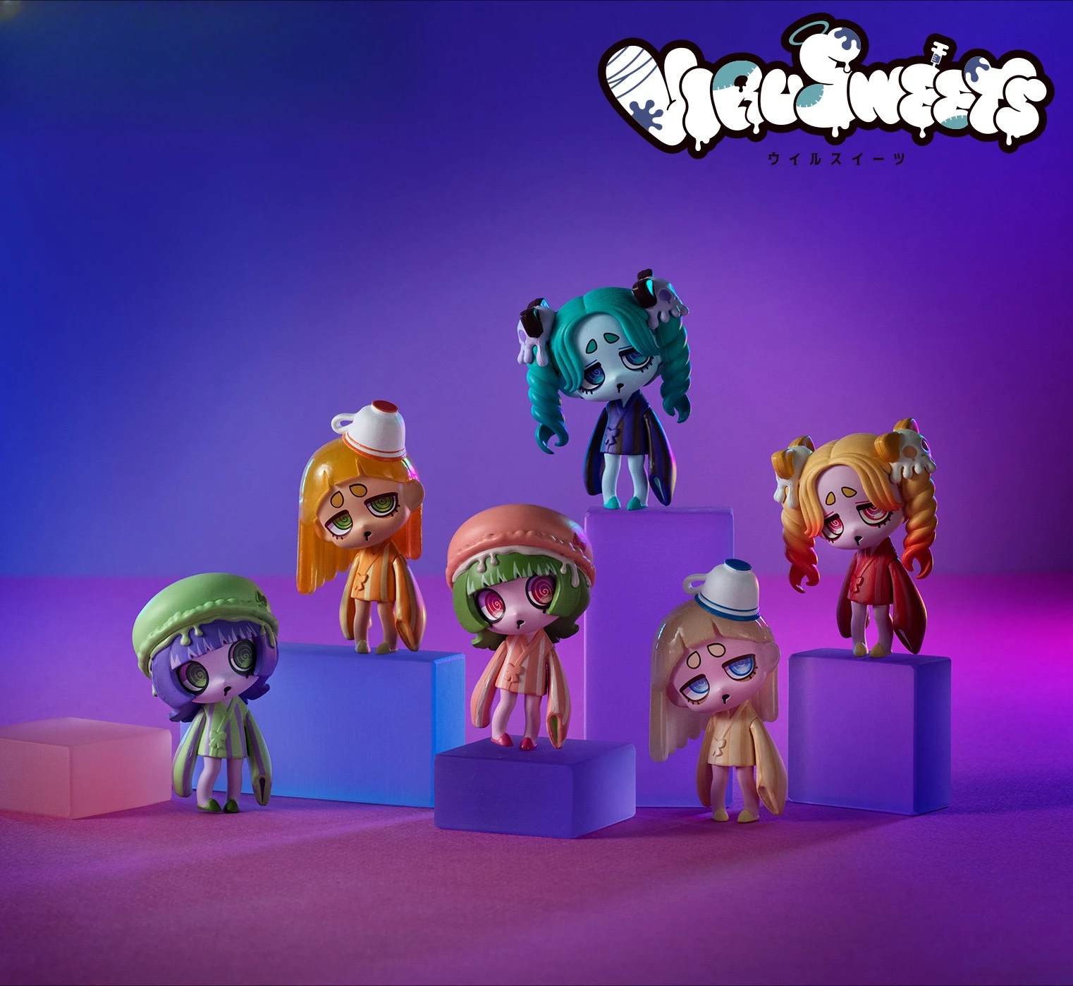 Figuras coleccionables VIRUSWEETS cápsula de té y postres