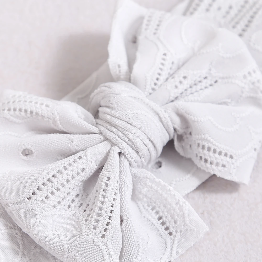 Diadema turbante suave para bebé – Encaje con lazo para niña - imagen 2