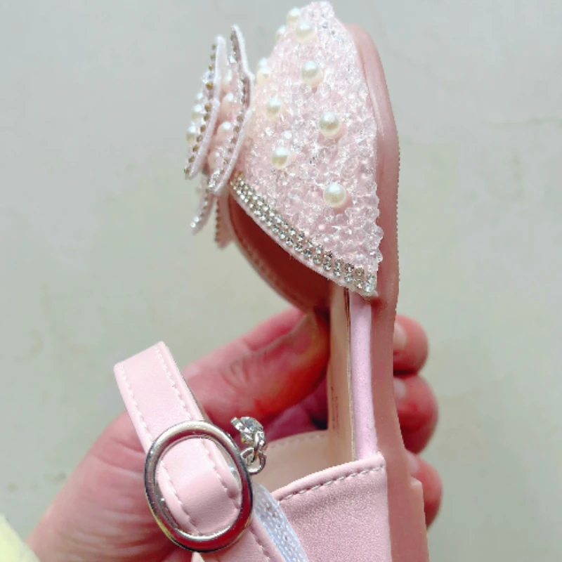 Sandalias planas estilo princesa con perlas para niñas y adolescentes - imagen 5