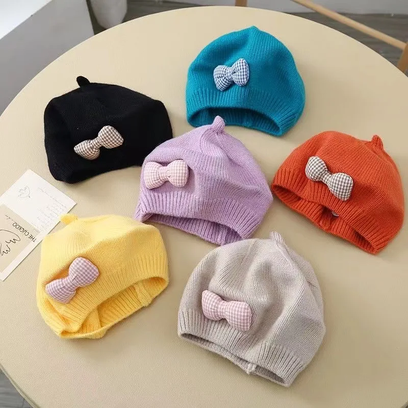 Gorro de invierno tejido con lazos princesa para bebé niña suave - imagen 5