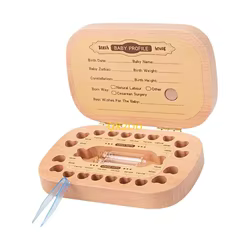 QX2D soporte para dientes de leche retro en caja organizadora