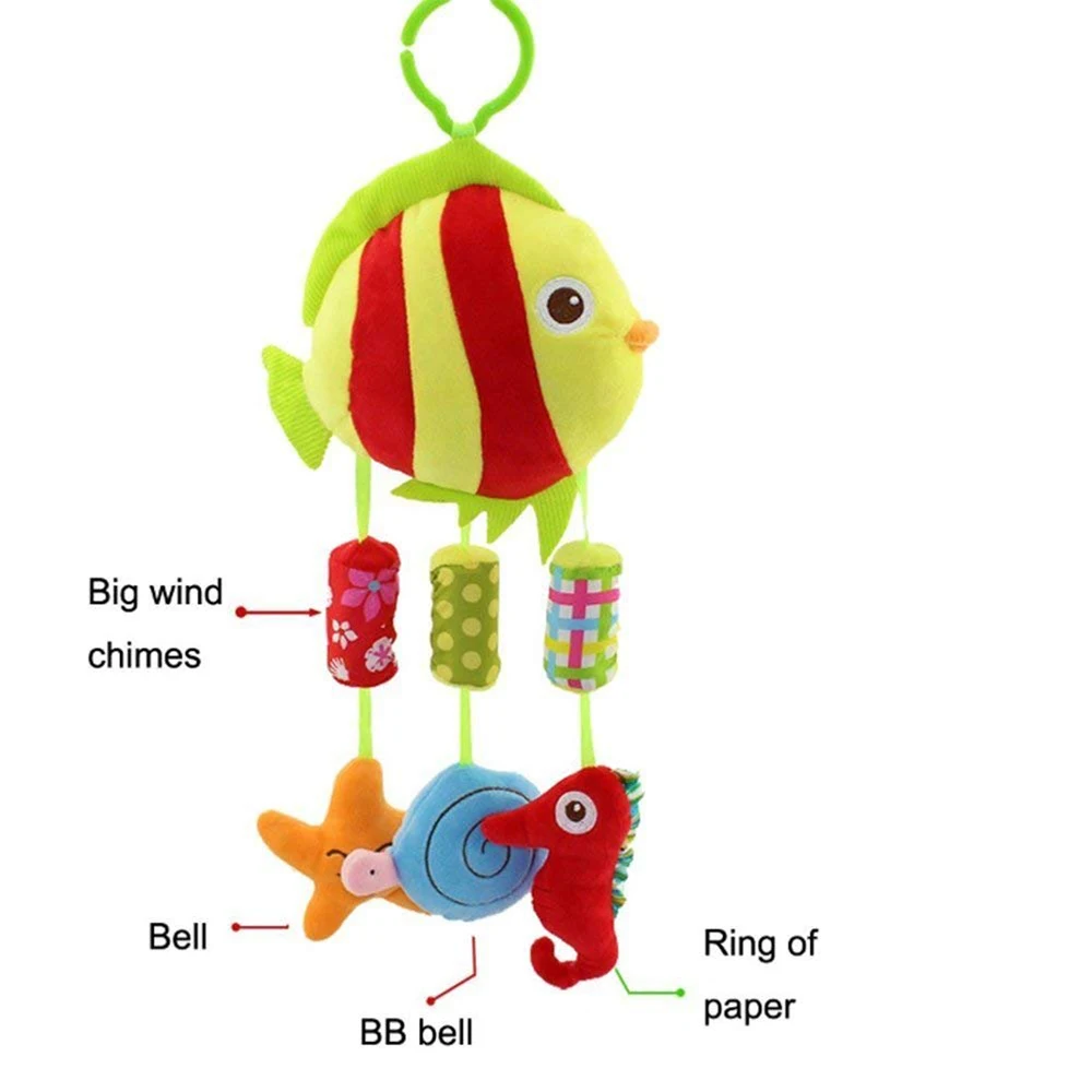 Sonajero colgante búho de felpa suave para cochecito infantil - imagen 3