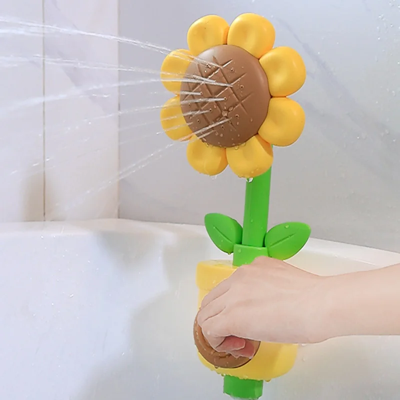 Ducha de baño para bebé con rociador de girasol y juguete acuático
