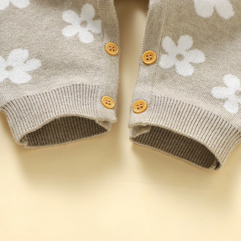 Pelele floral de punto para bebé niña – Manga larga recién nacida - imagen 5