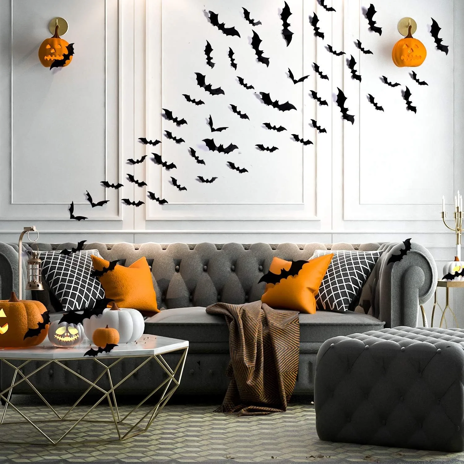 Pegatinas 3D de murciélagos negros para pared y ventana Halloween - imagen 2