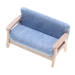 Sofá en miniatura para casa de muñecas, dos plazas