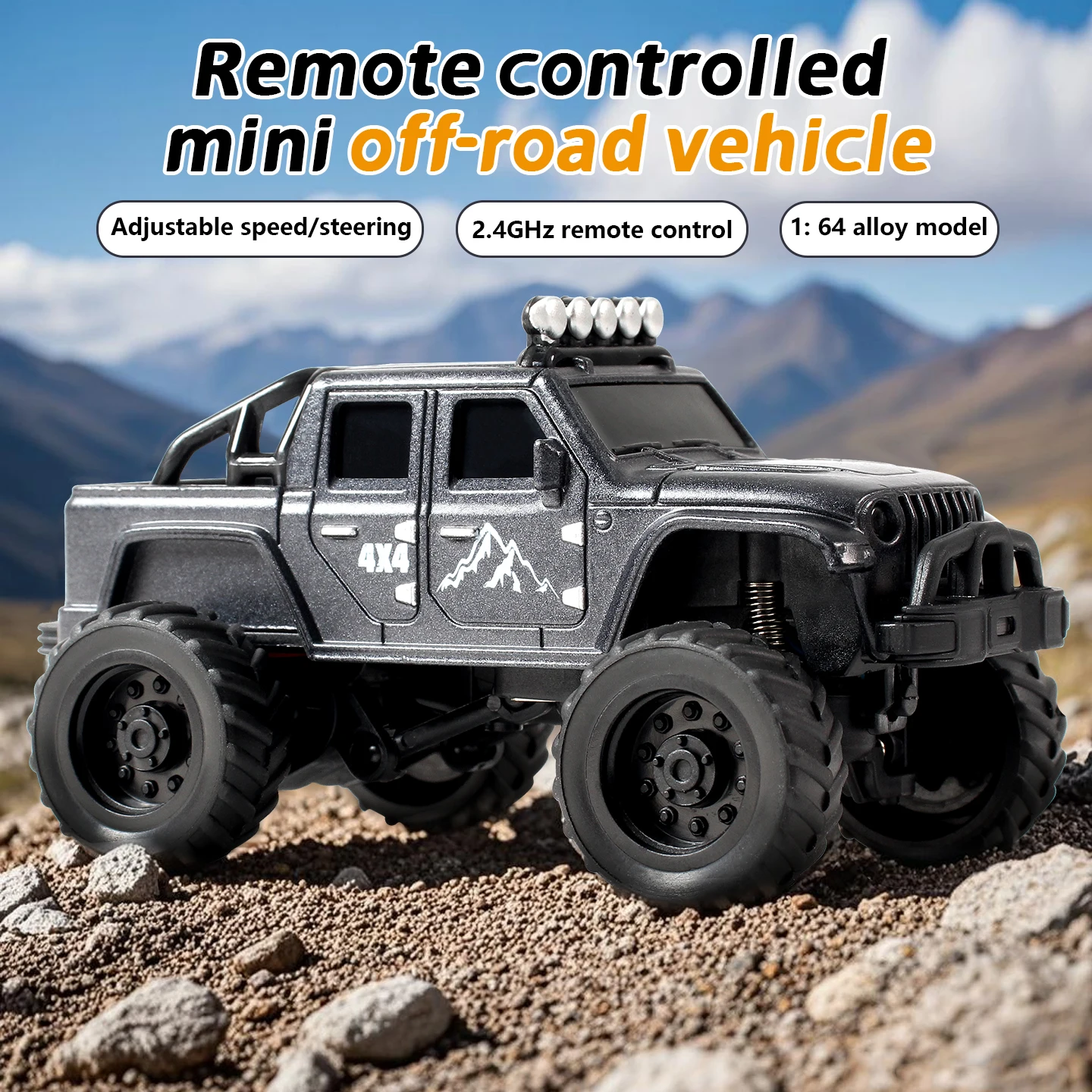 Coche RC trepador de rocas todoterreno aleación con mando para niños - imagen 4