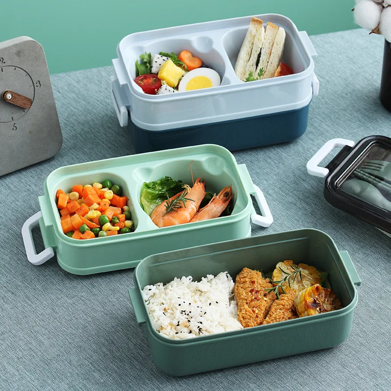 Fiambrera Bento doble capa de acero inoxidable para niños - imagen 4