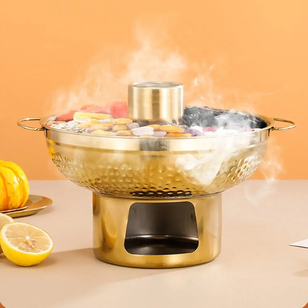 Olla caliente tailandesa de acero y chimenea antiescaldaduras