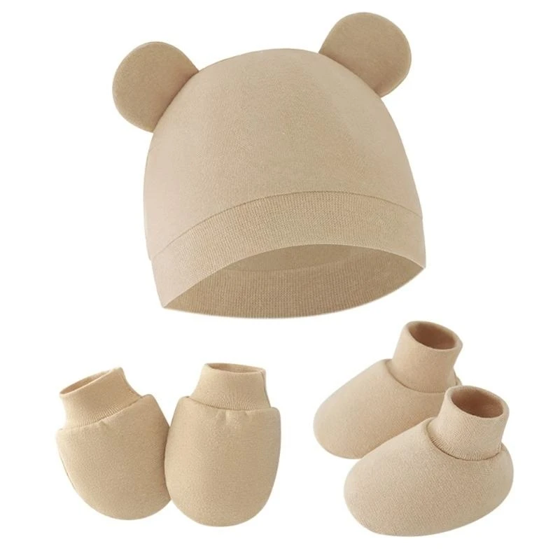 Conjunto completo de gorro, guantes y cubiertas para pies para recién nacido