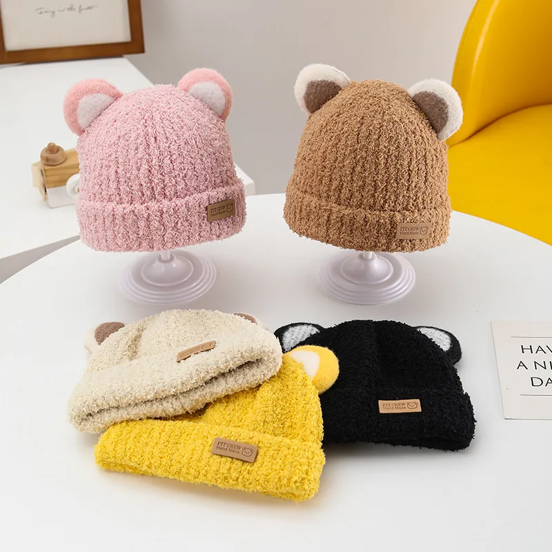 Gorro con orejeras de punto para bebé con protección de cuello - imagen 2