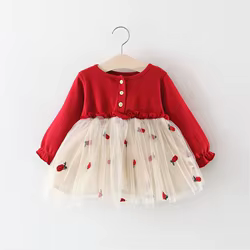 Lawadka vestidos de encaje rojos para bebé – Fiesta primer cumpleaños