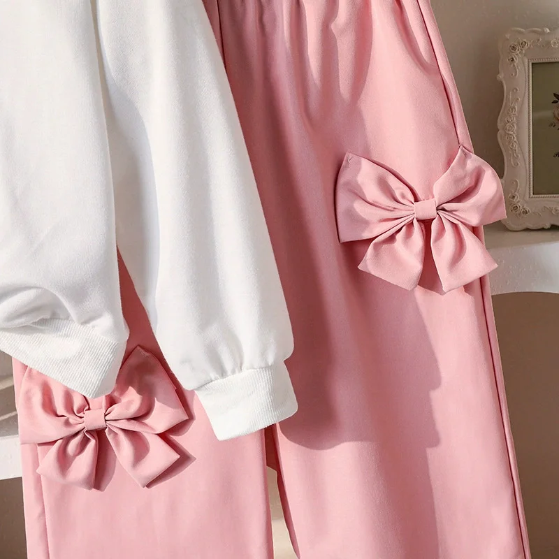 Conjunto de otoño para niña con camiseta de manga larga y pantalón lazo - imagen 5