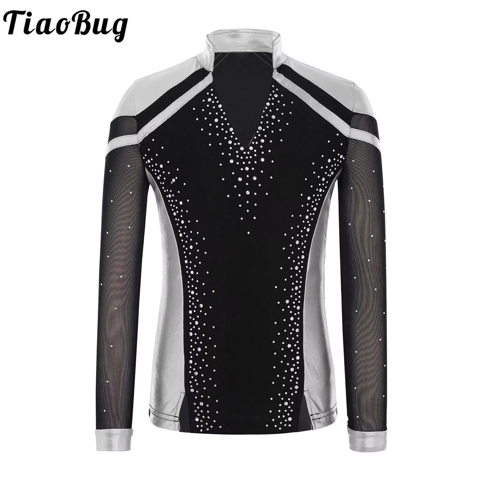 Traje de tango infantil para patinaje artístico con cuello V - imagen 5