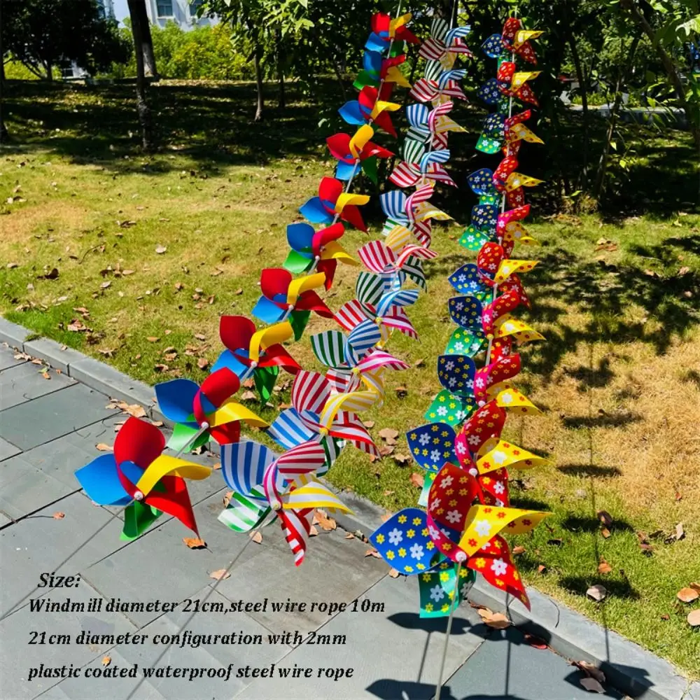 Molinete de viento infantil de colores con cuerda de acero