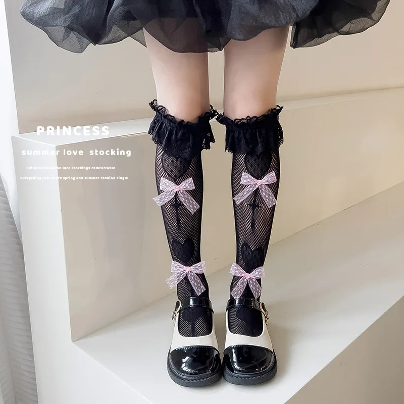 Calcetines con volantes y lazo para niña – estilo Lolita