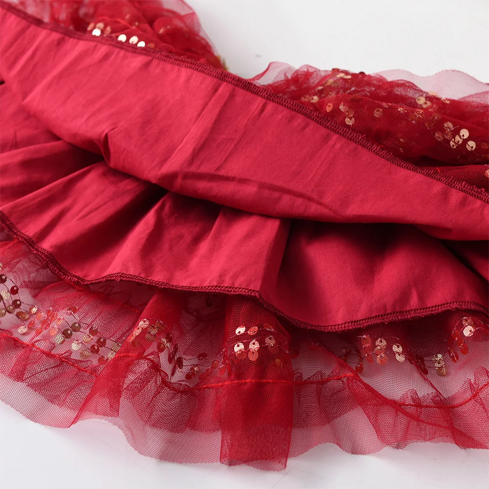 DXTON falda tutú navideña de tul con lentejuelas para niña - imagen 5