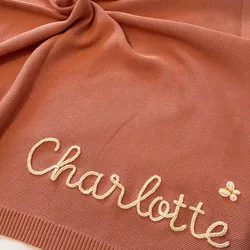 Manta de bebé LVYZIHO personalizada con nombre bordado a mano para recién nacer