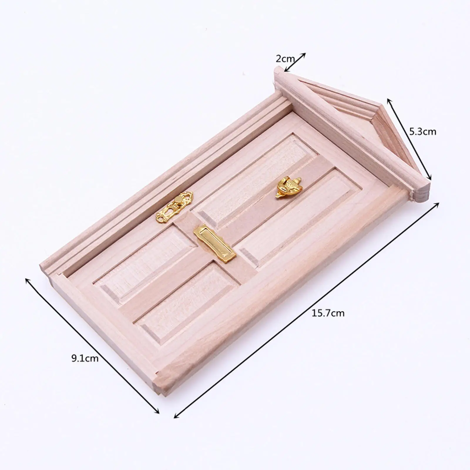 Puerta de madera para casa de muñecas, miniatura del dormitorio - imagen 5