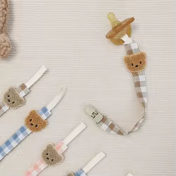 Chupetero clip con osito de dibujos animados para bebé