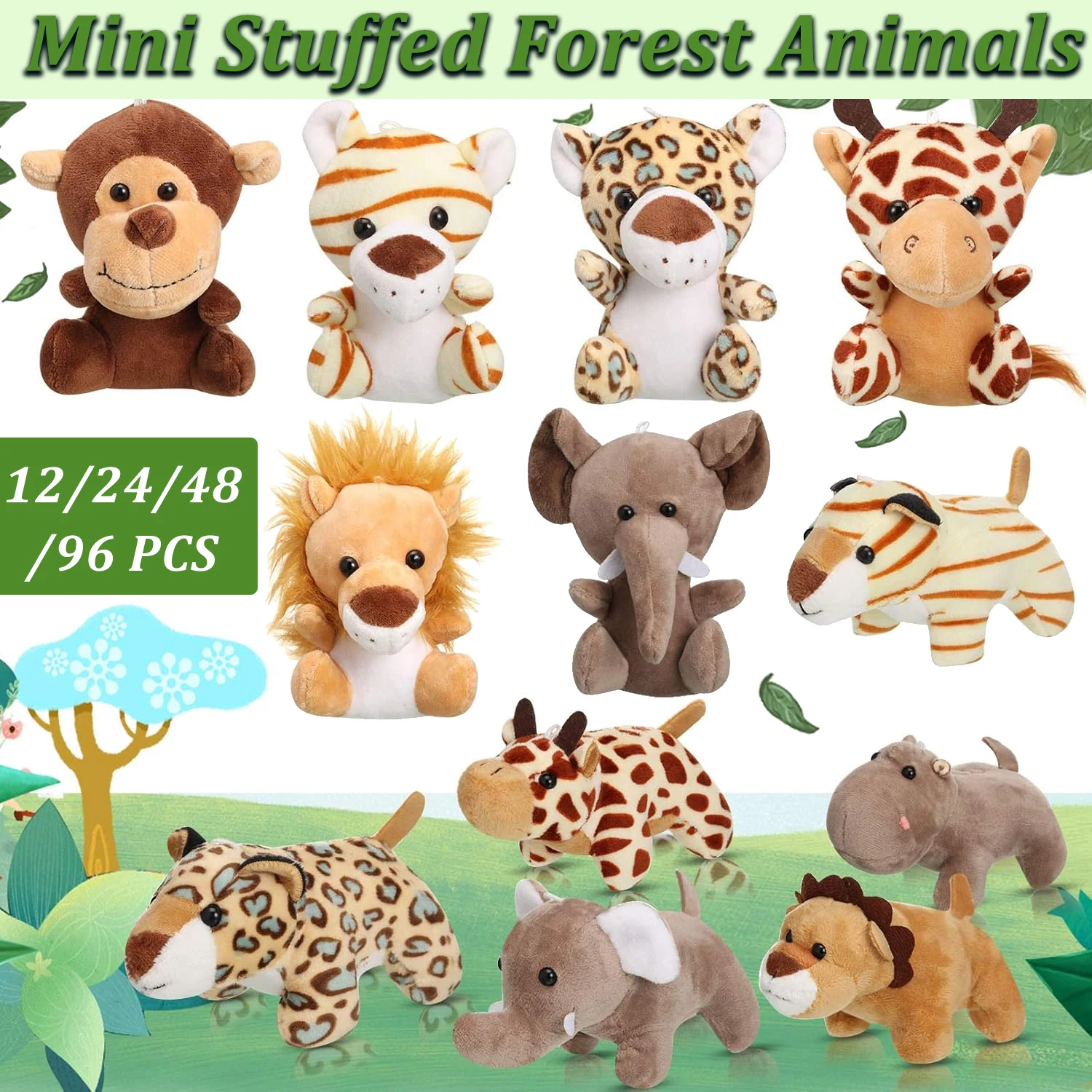 Llavero de peluche safari con mini animales de la selva - imagen 2
