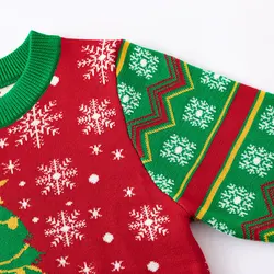 Jersey de invierno para niños con cuello redondo y manga larga