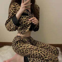 Pijama leopardo de manga larga para chica adolescente entretiempo
