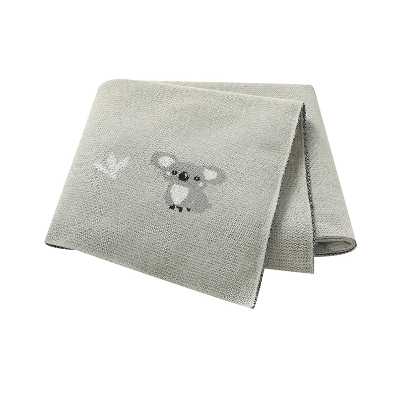 Mantita de bebé algodón gris, tejida, suave para cuna - imagen 5