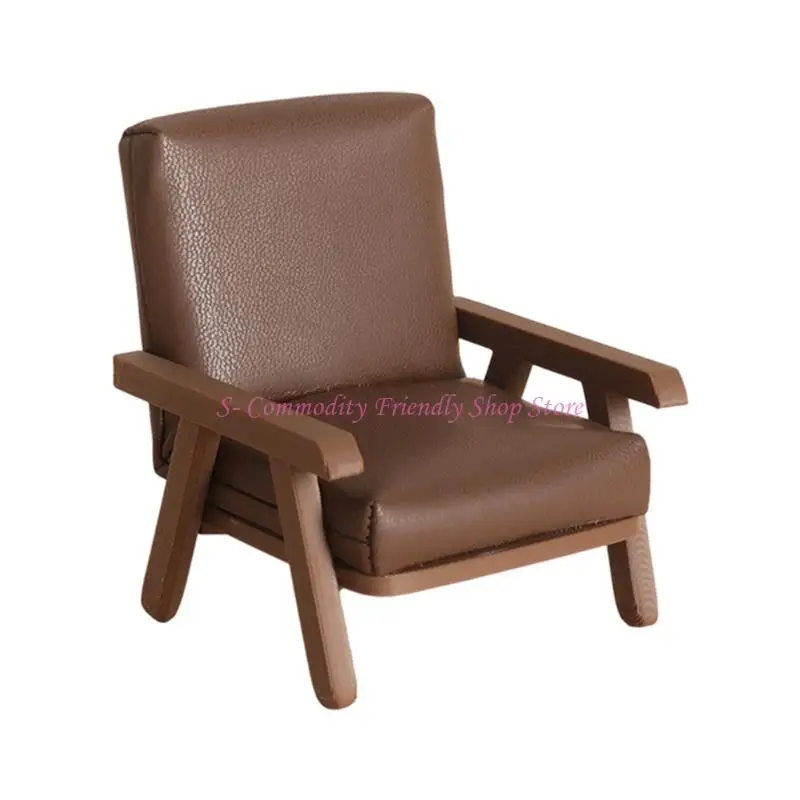Sillón en miniatura para casa de muñecas con respaldo y cojín - imagen 2