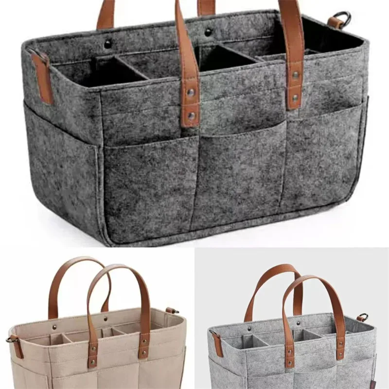 Bolsa de pañales de fieltro para cambiador con asa – Organizador