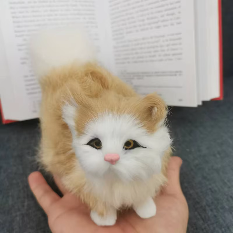 Gato de peluche suave – Animal realista para niños - imagen 3