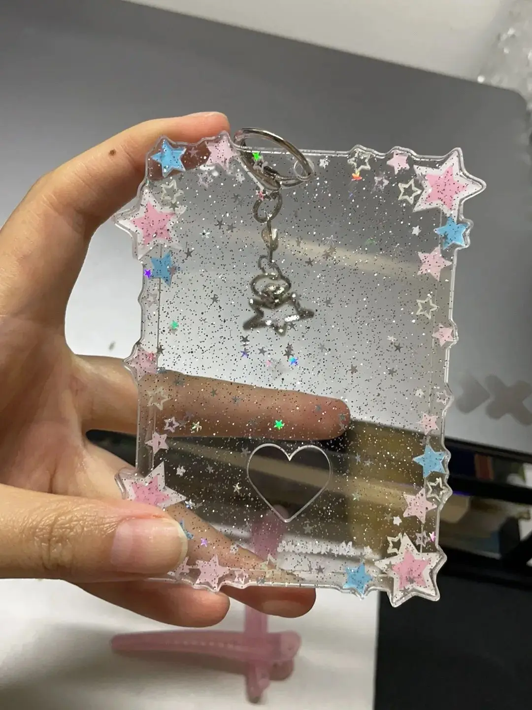 Funda acrílica para tarjetas con estrellas brillantes y protector - imagen 3