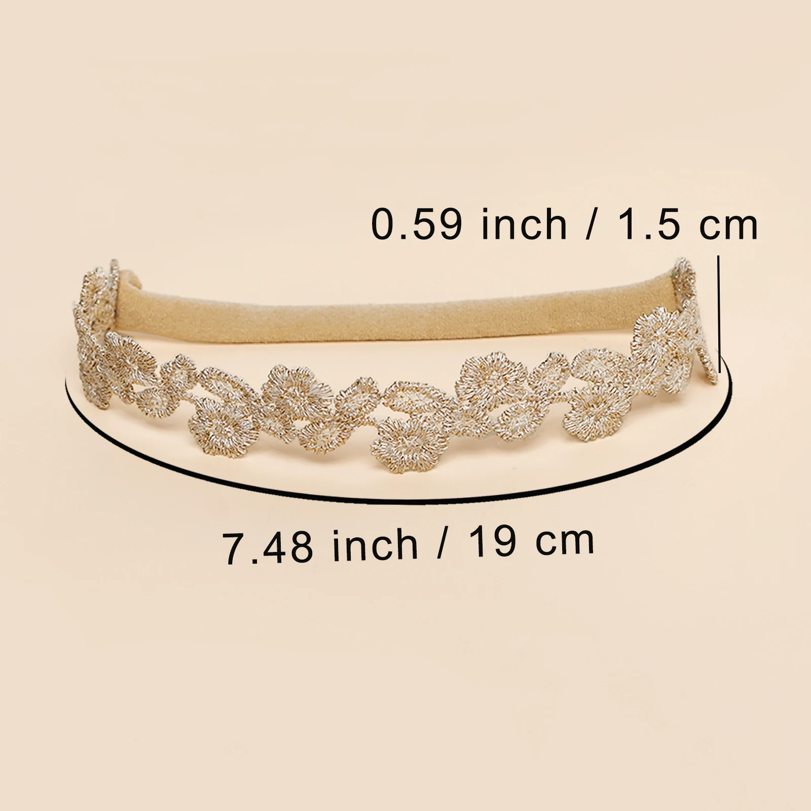 Diadema de nailon lisa para niña, color sólido - imagen 2