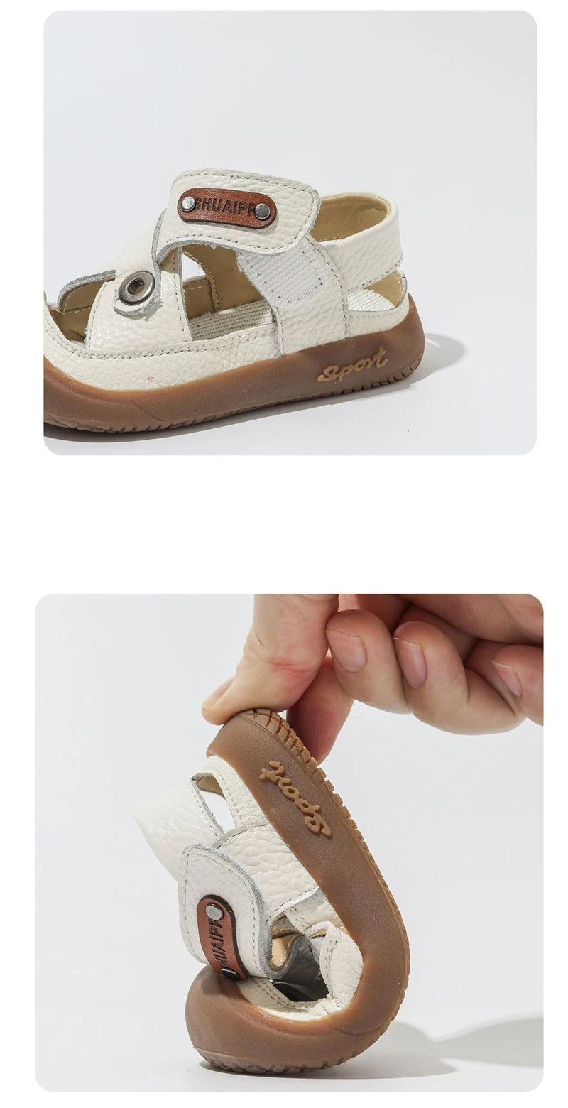 Sandalias para bebés y niños con enfoque en el uso en exterior