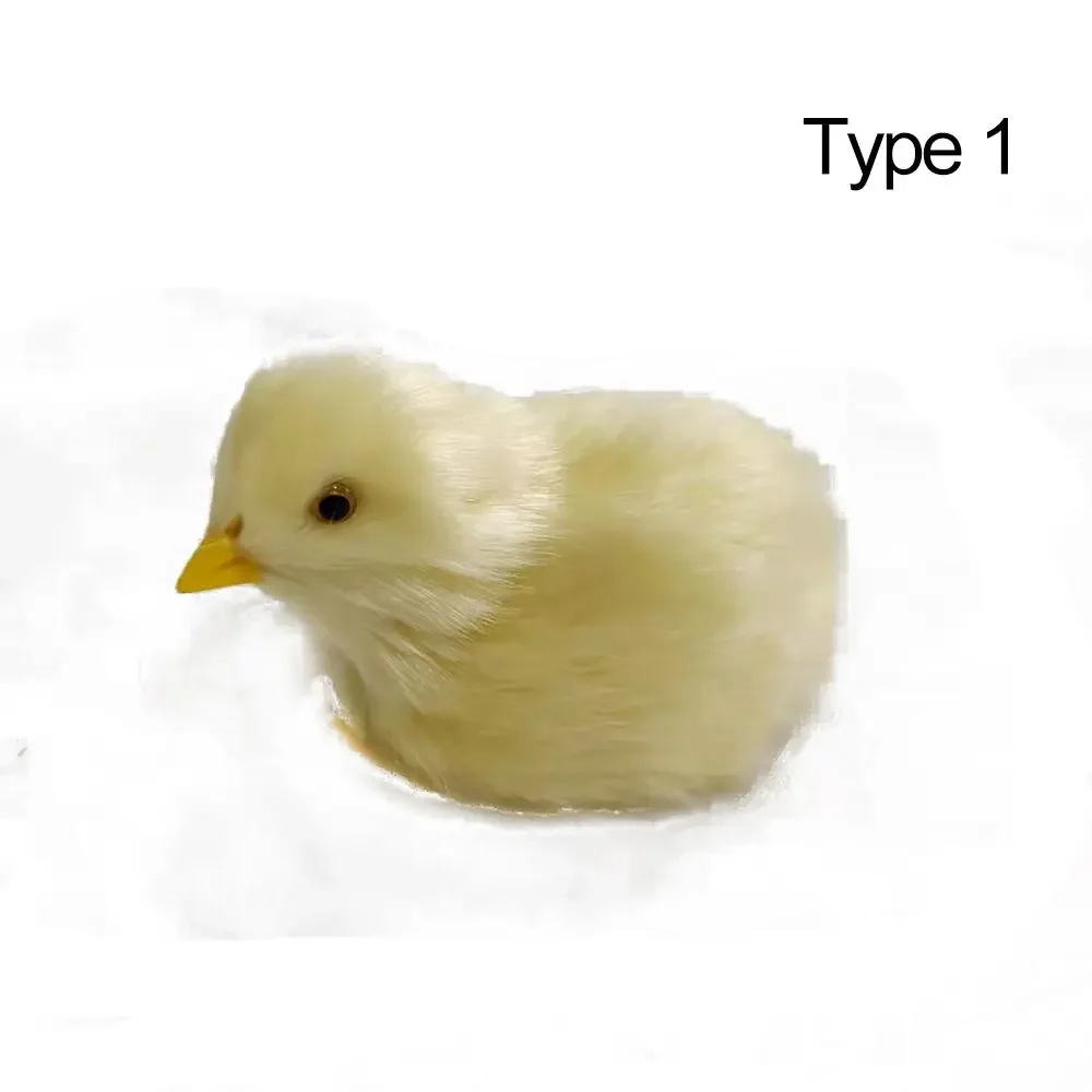 Figura de pollito Pascua peludo realista para decorar el hogar - imagen 2