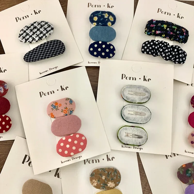 Pinzas de pelo mini ovaladas con estampado punteado para niñas - imagen 5