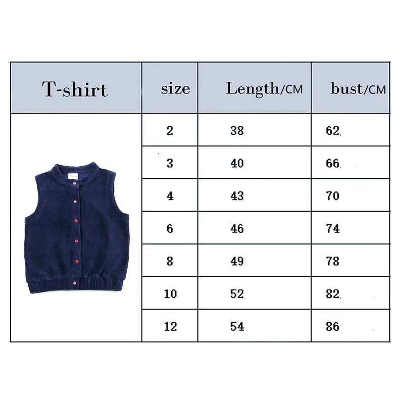 Top de pana azul marino para niños y niñas, vista frontal