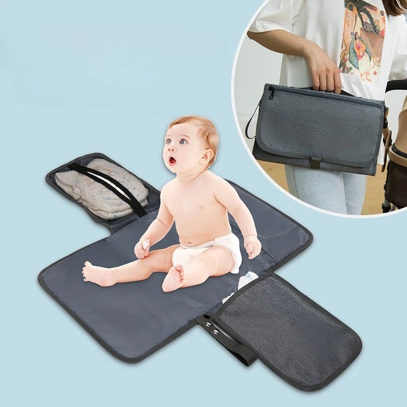Bolsa de pañales impermeable portátil con cambiador para bebé - imagen 2