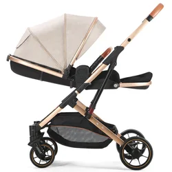 Cochecito de bebé bidireccional ligero y plegable, reclinable
