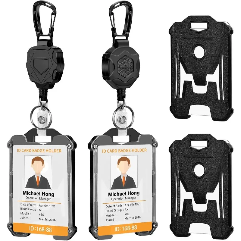 Llavero retráctil para insignias con soporte de tarjetas ID práctico - imagen 4