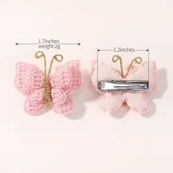 Horquillas para el pelo de bebé con mariposa tejida a crochet