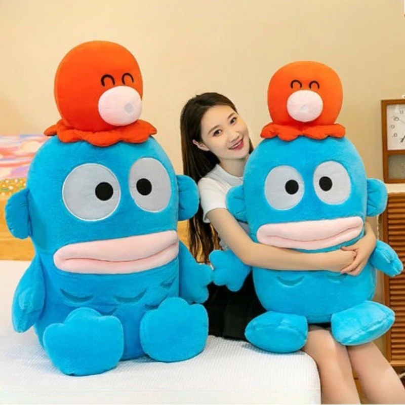 Peluche Sanrio Hangyodon grande kawaii, cojín infantil decorativo