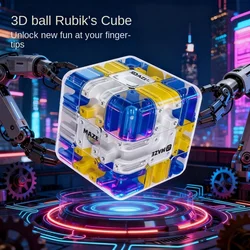 Laberinto 3D con bola rodante antiestrés para niños tipo cubo mágico