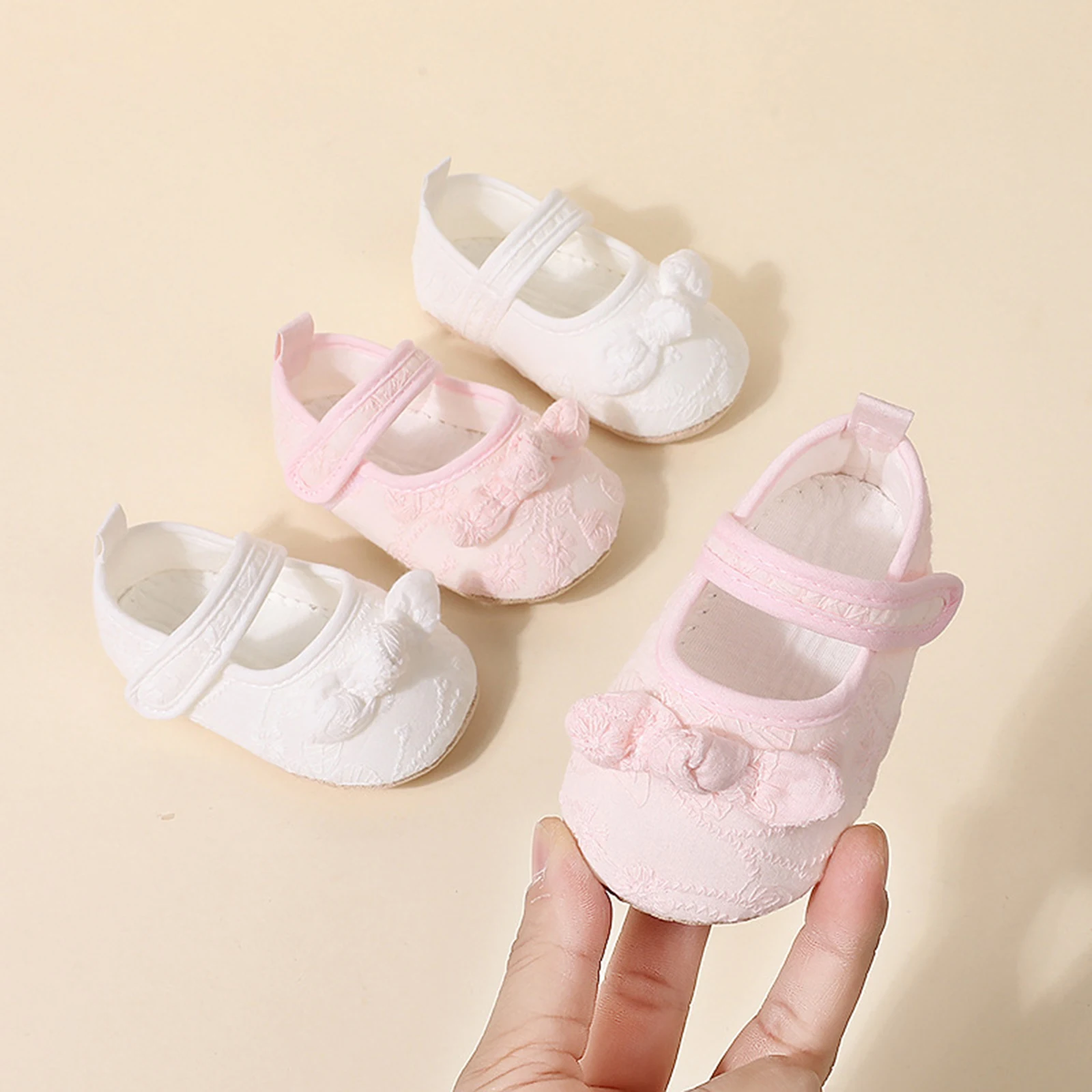 BeQeuewll Zapatos planos antideslizantes para primeros pasos con lazo - imagen 2