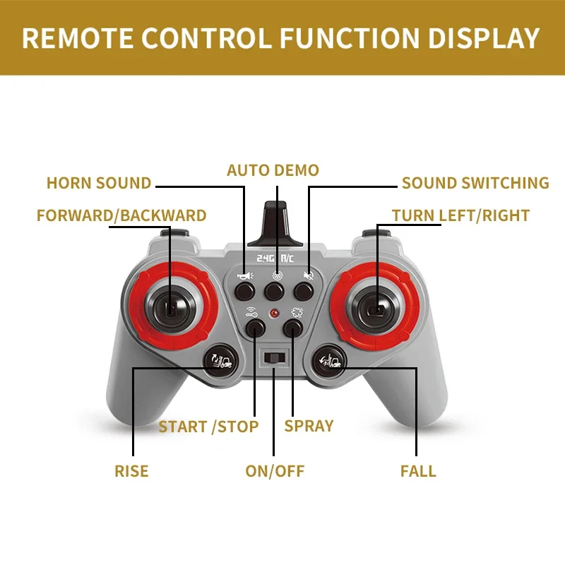 Camión RC de ingeniería con luces, música y control remoto - imagen 2