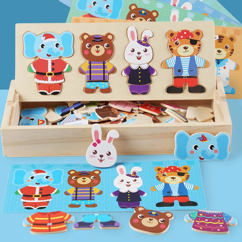 Juego educativo madera – Puzzle vestir para niños - imagen 2