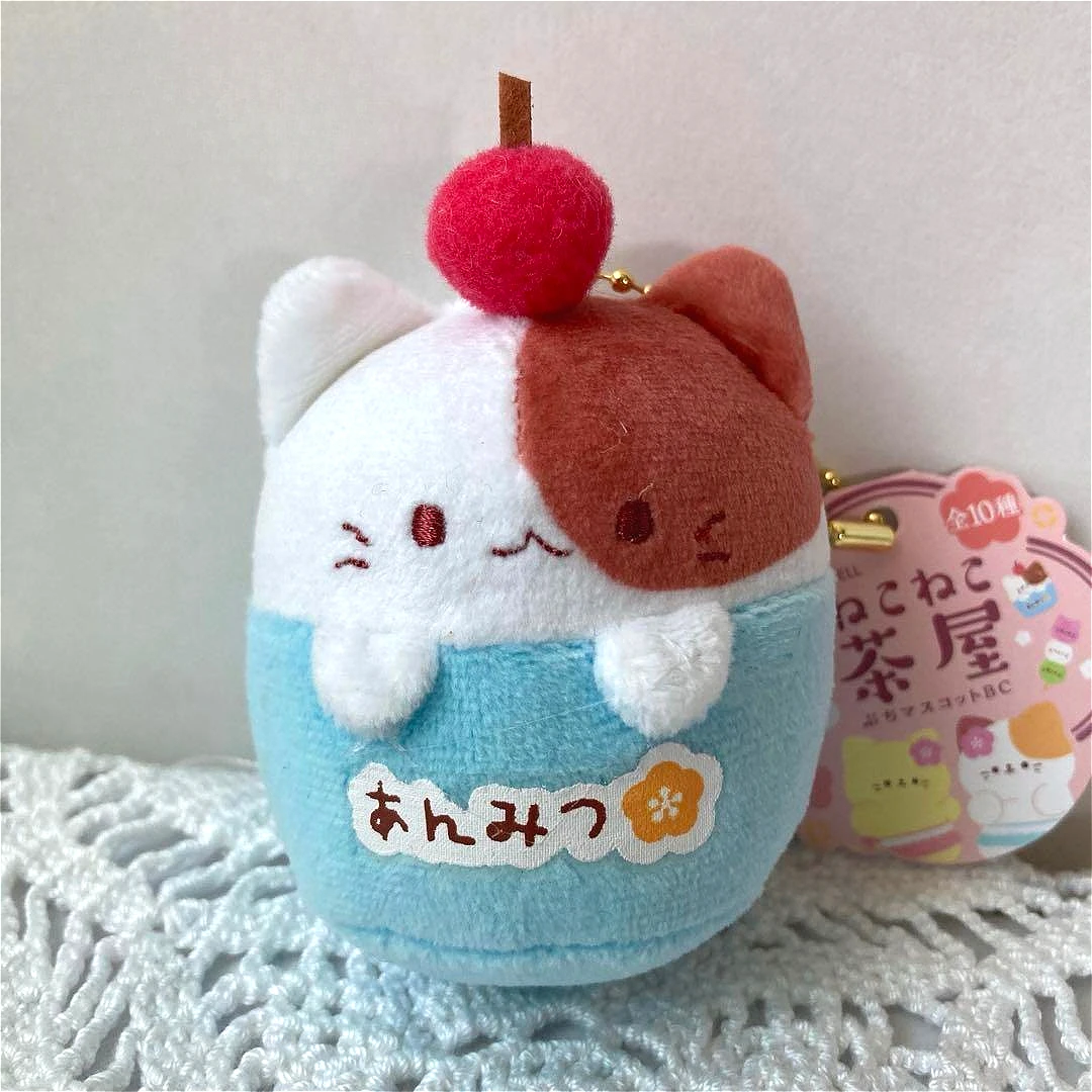 Peluche Neko Chaya con forma de dulce japonés tricolor colgante - imagen 5